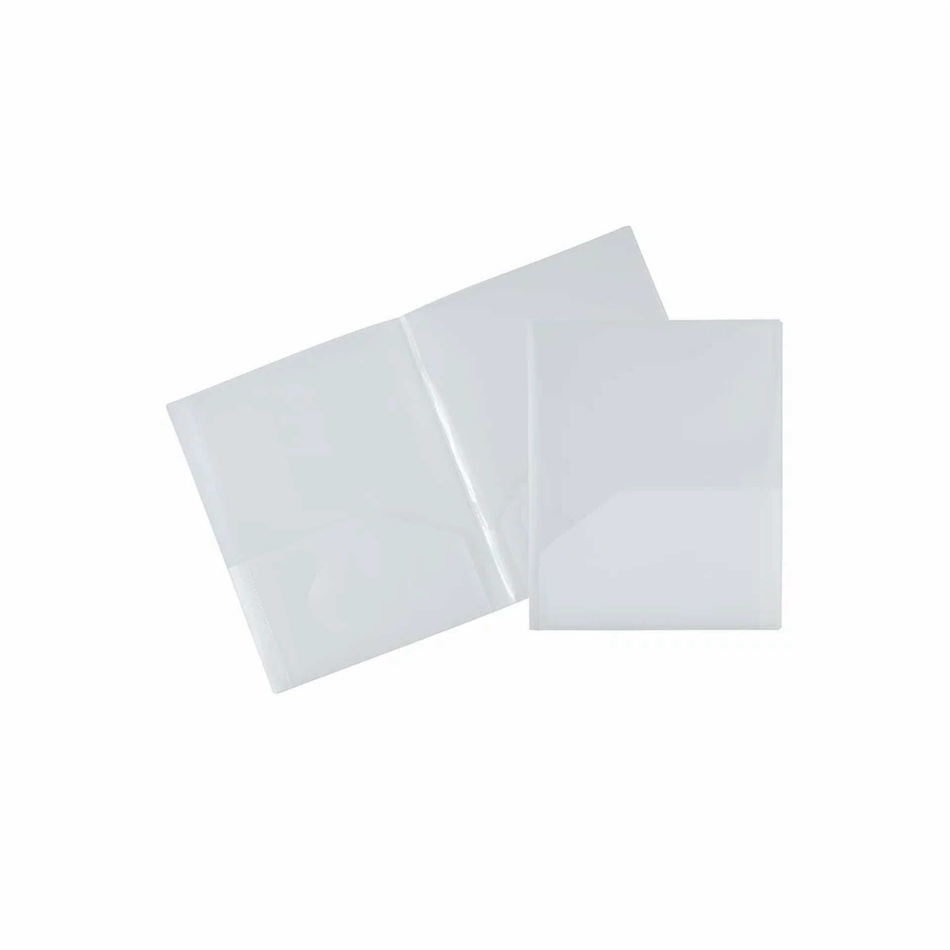 Jam Paper 4-Pocket Heavy Duty Folders Clear 2/Pack (389Mp4Cl) 389Mp4Cl