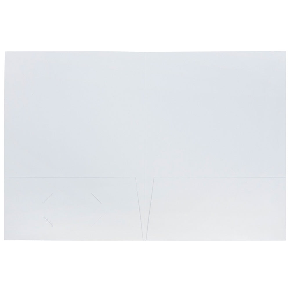 JAM Paper Linen Two Pocket Folders, White, 6 per Pack