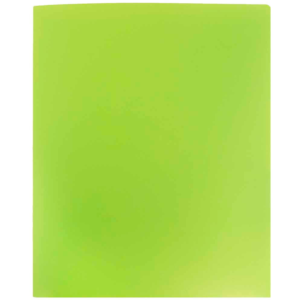 JAM Paper Heavy Duty Plastic 2 Pocket School Folders, Lime Green, 3/Pack