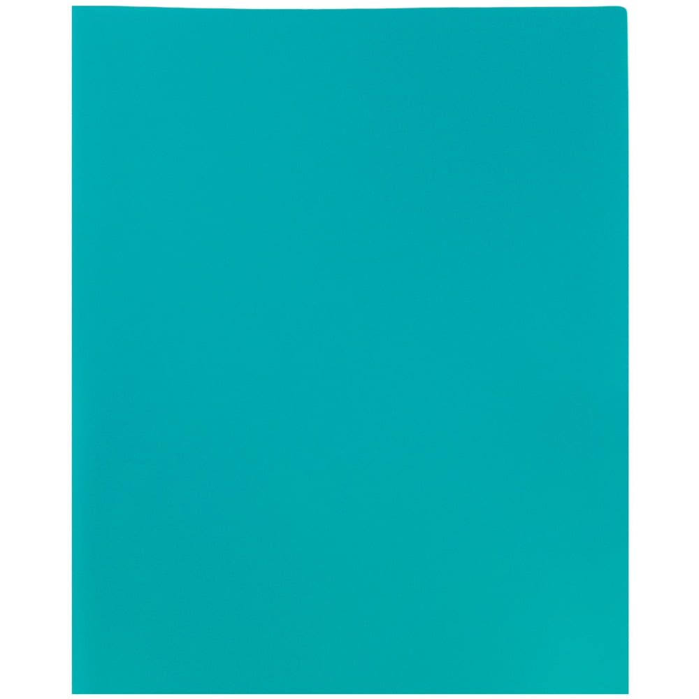 JAM Paper Medium Weight Plastic Presentation Folder, Teal, 96/pack
