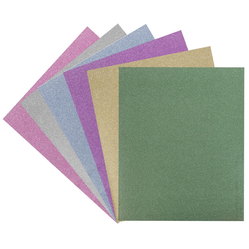 JAM Paper Glitter Two Pocket Folders, Assorted, 6/Pack