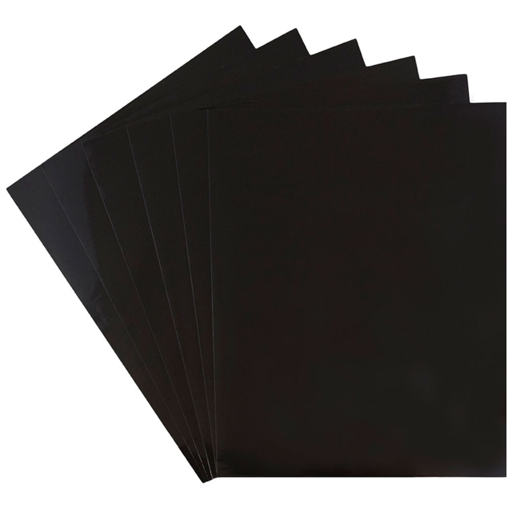 JAM Paper Glossy Two Pocket Folders, Black, 6 per Pack