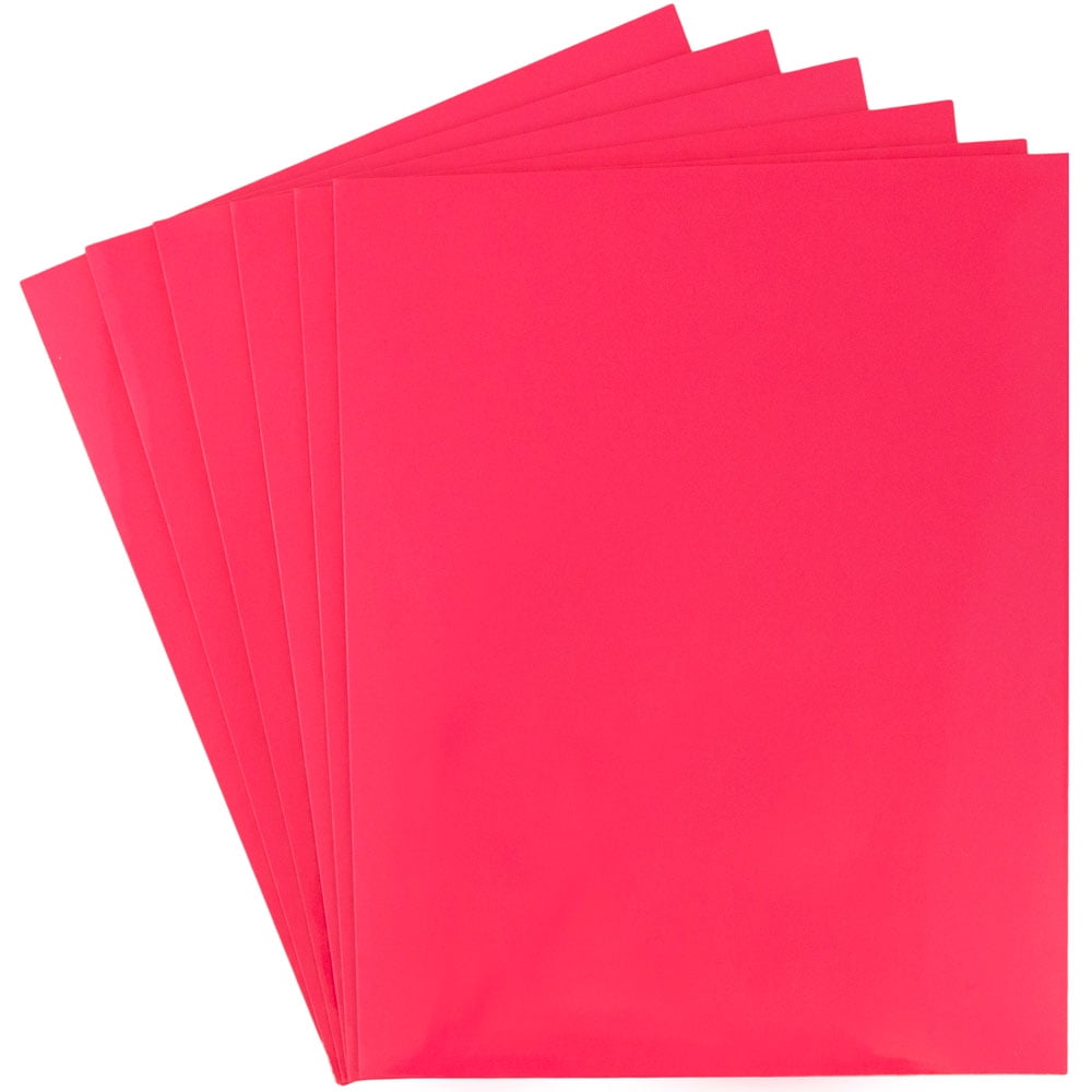 JAM Paper Glossy Two Pocket Folders, Fuchsia Pink, 6 per Pack