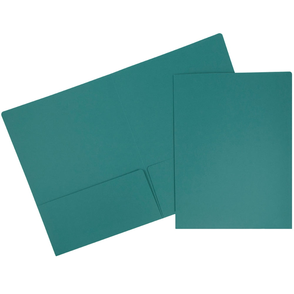 JAM Paper Matte Two Pocket Folders, Teal, 6/Pack