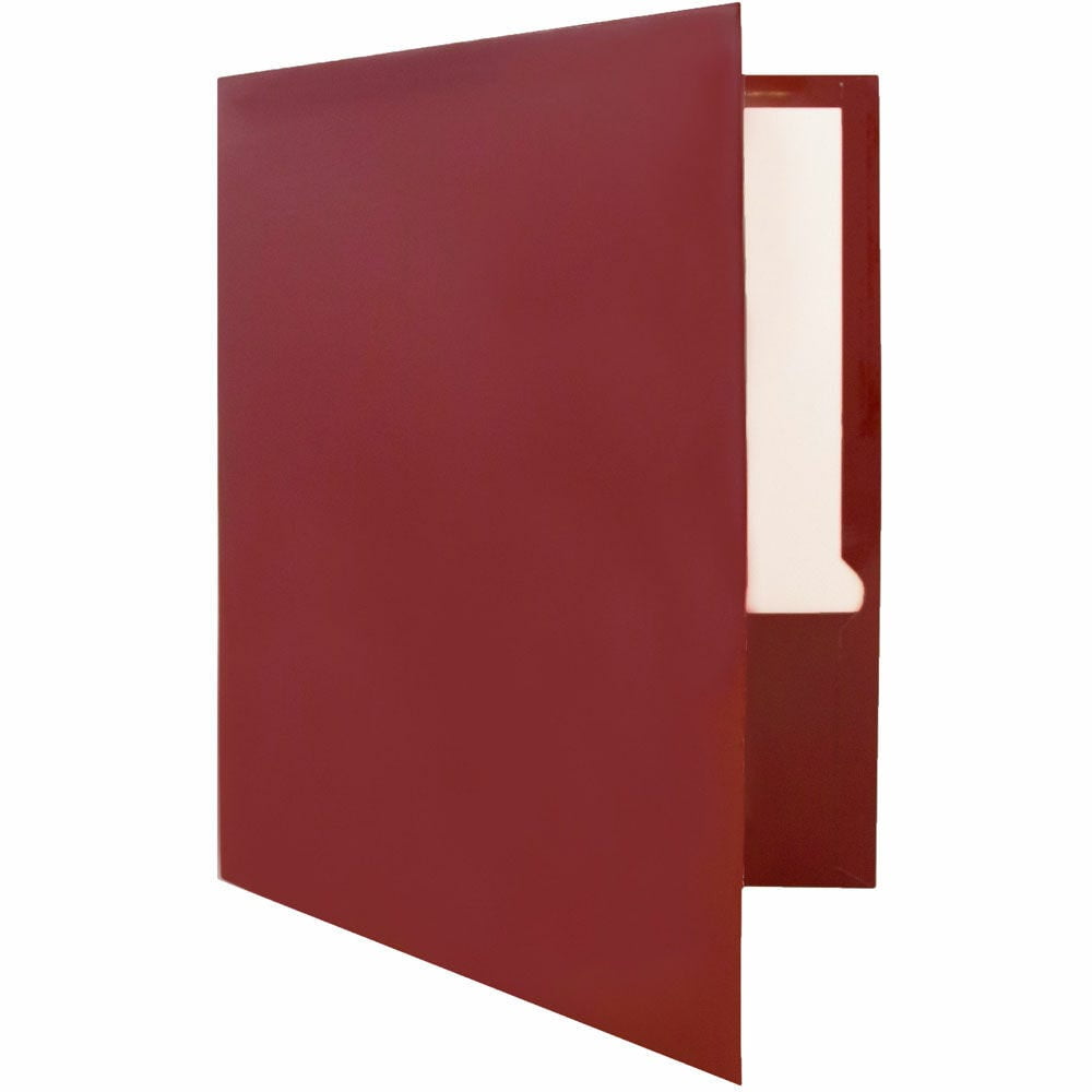 JAM Paper Laminated Two Pocket Glossy Folders, Maroon Red, 3/Pack