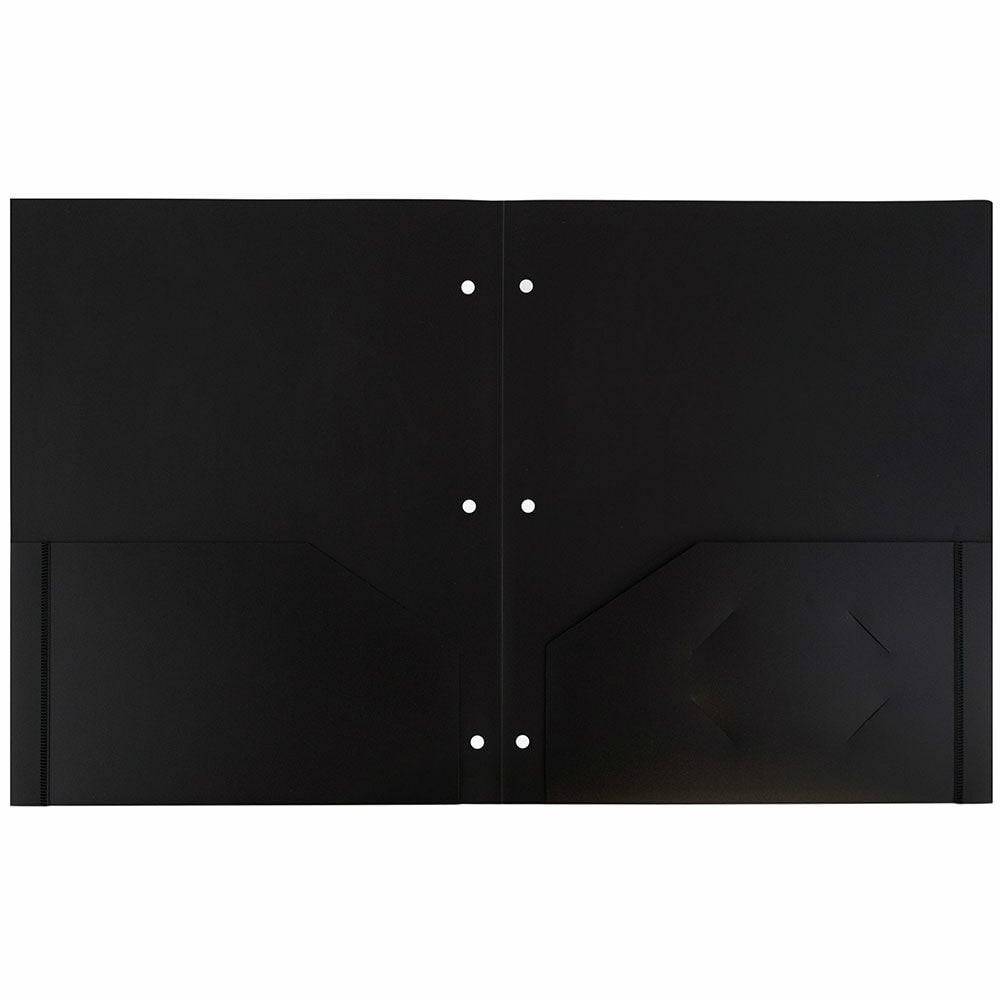 JAM Paper Letter Size 2-Pockets Pocket Folders, Black, 3 Count