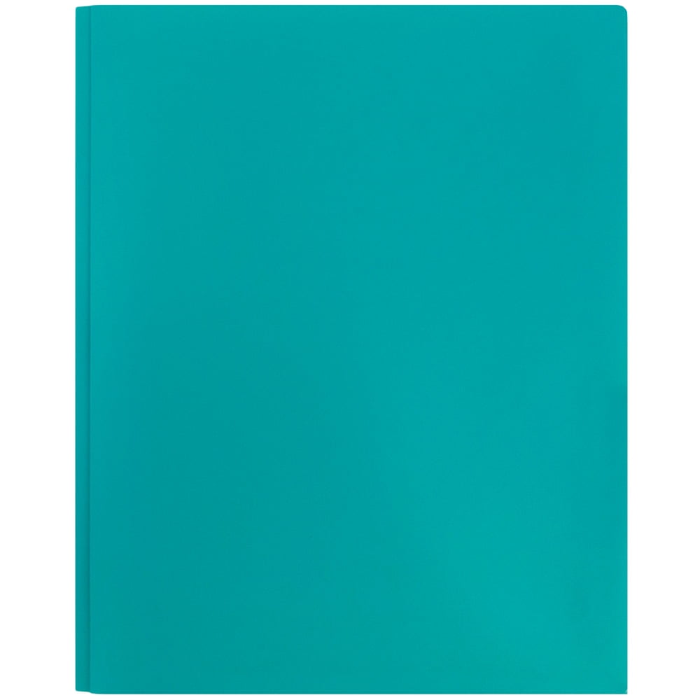 JAM Paper Medium Weight Plastic Presentation Folder with Clasps, Teal, 6/Pack
