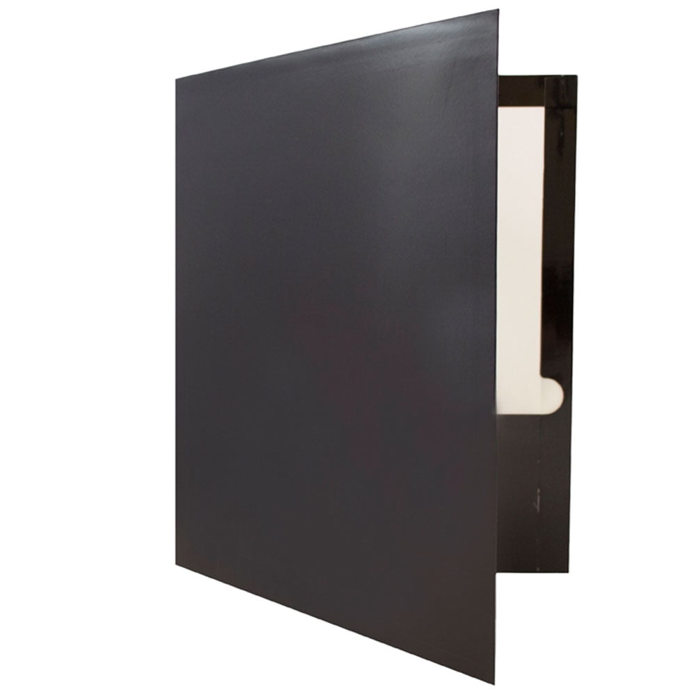JAM Paper Glossy Two Pocket Folders, Black, 100/Pack