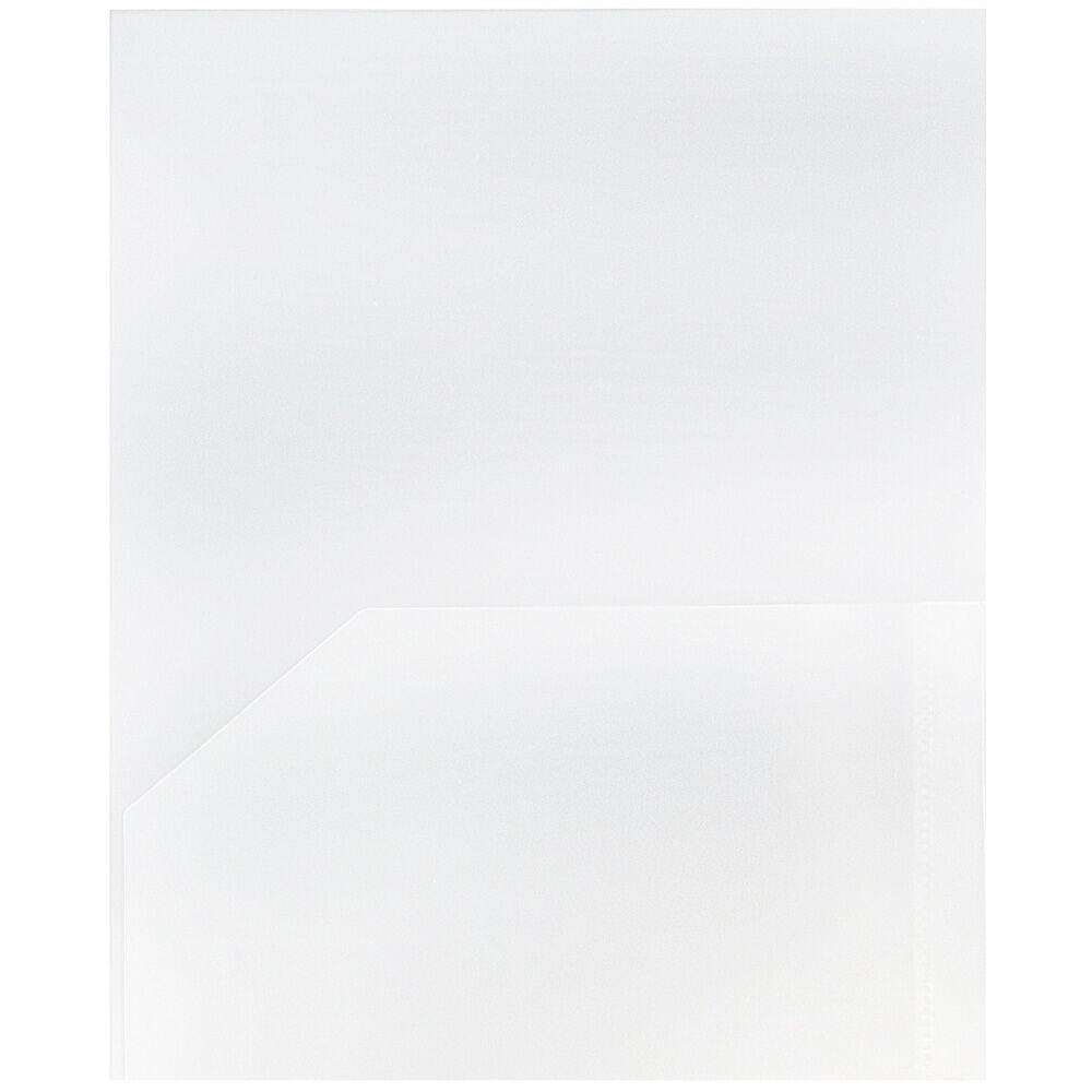 JAM Paper Plastic 2 Pocket School POP Folders, Clear, 3/Pack