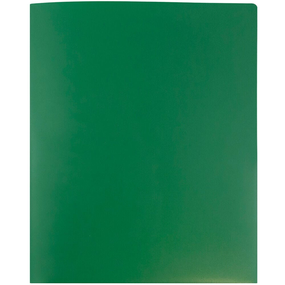JAM Paper Heavy Duty Plastic 2 Pocket Extra Tough School Folders, Green, Bulk 144/Box