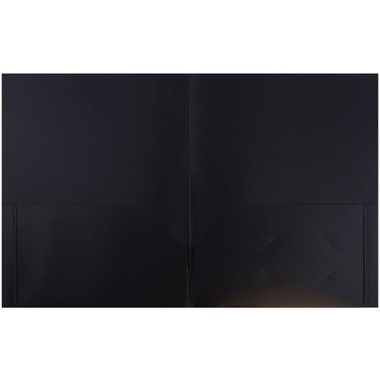 JAM Paper Plastic 2 Pocket School POP Folders, Black, Bulk 96/Pack