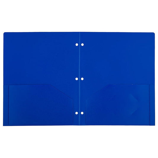 JAM Paper 2-Pocket Plastic Folders Multicolored Assorted Primary Colors 6/Pack (382EHPASTPR)