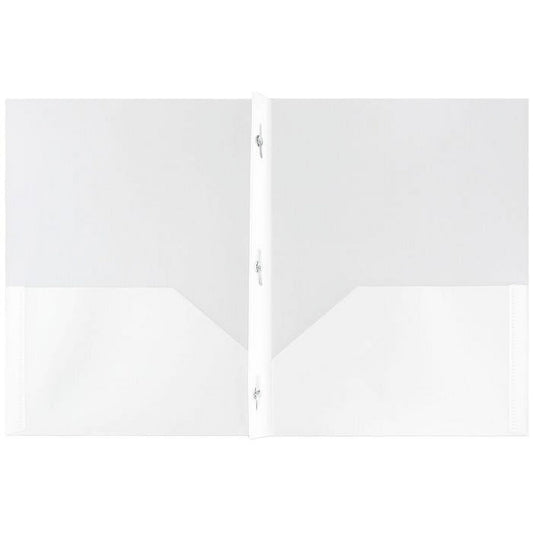 JAM Paper 2 Pocket Clasp Folders, Clear, 6/Pack