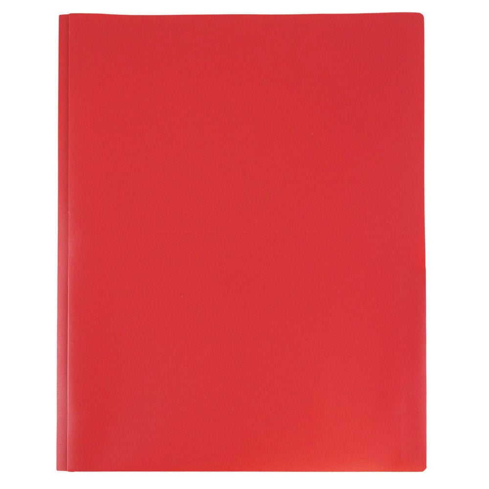 JAM Paper Plastic 2 Pocket School POP Folders with Metal Prongs Fastener Clasps, Red, 3/Pack