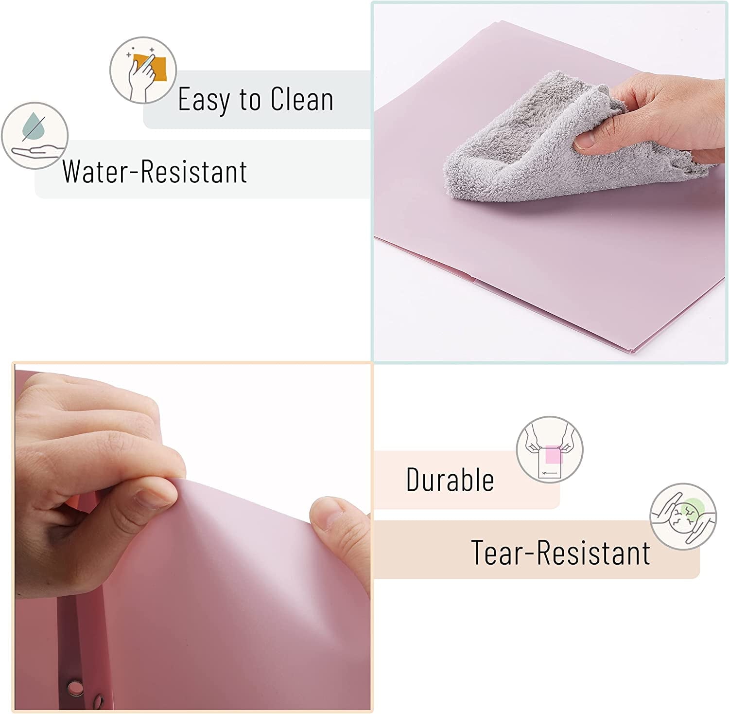 Mr. Pen- Plastic Folders with Pockets and Prong, 5 Pack, Muted Pastel Colors