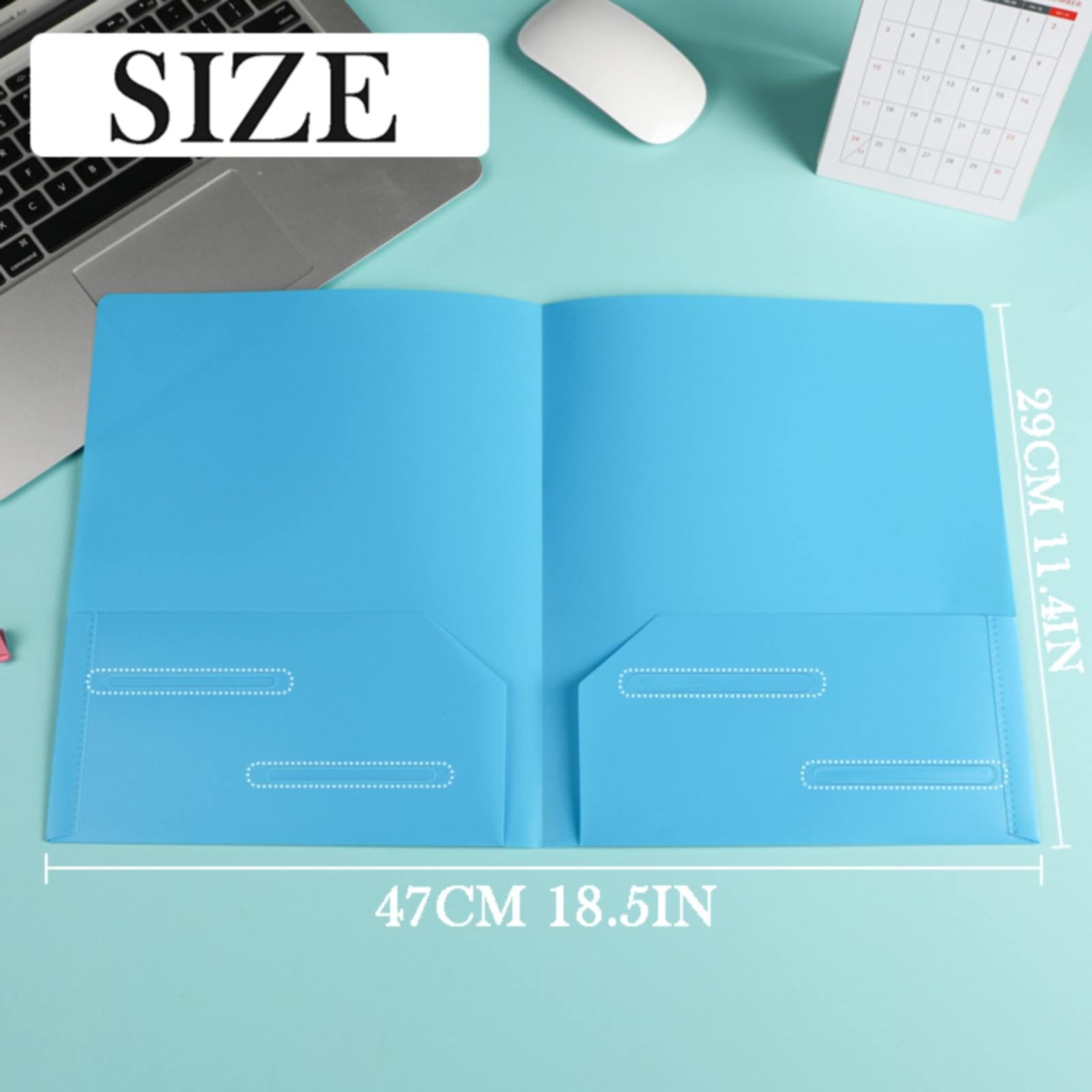 LKWLPD Plastic Folders with Pockets No Prongs Heavy Duty Plastic Two Pocket Folders Standard Letter Paper Folder 2 Business Card Folders Plastic Folders Green
