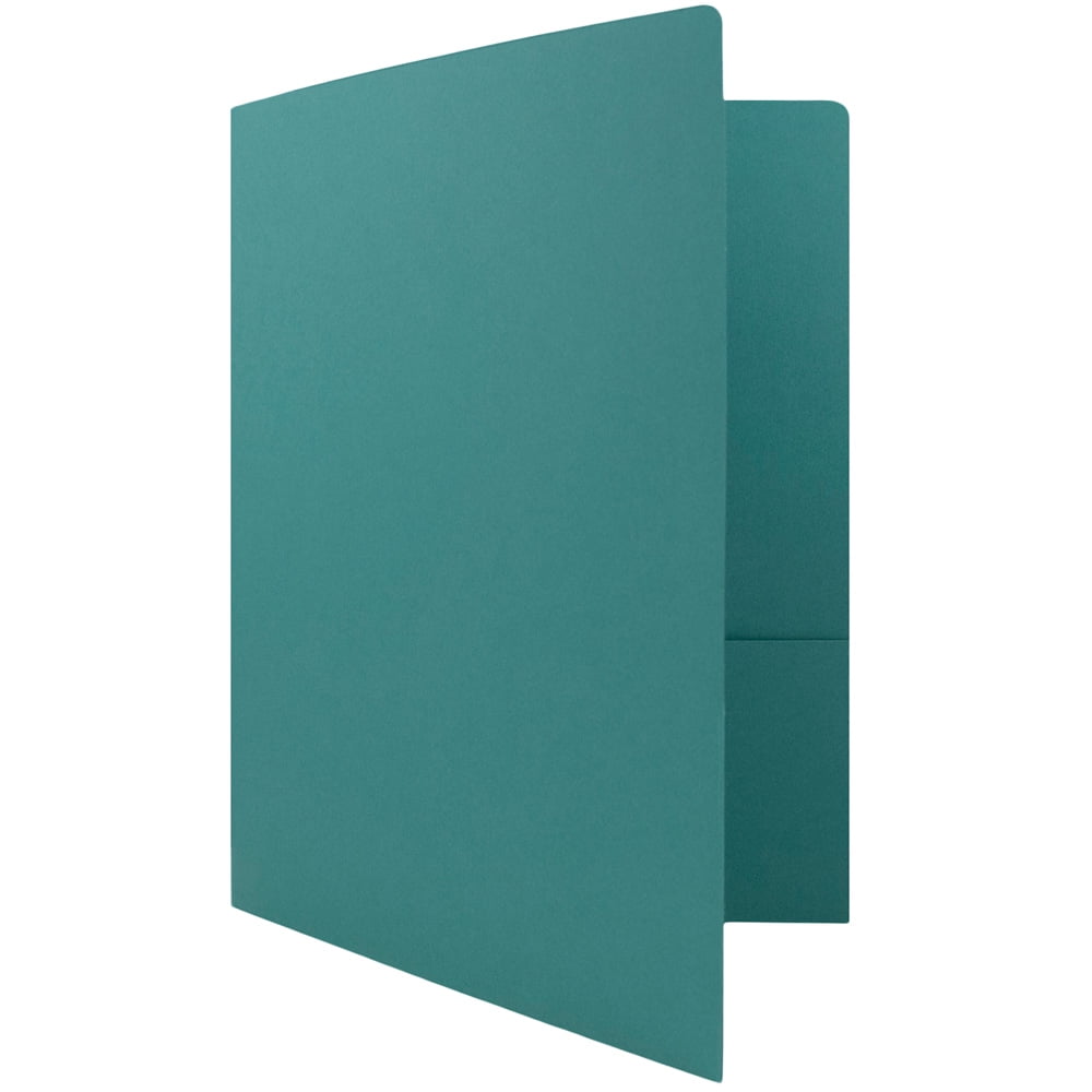 JAM Paper Matte Two Pocket Folders, Teal, 6/Pack