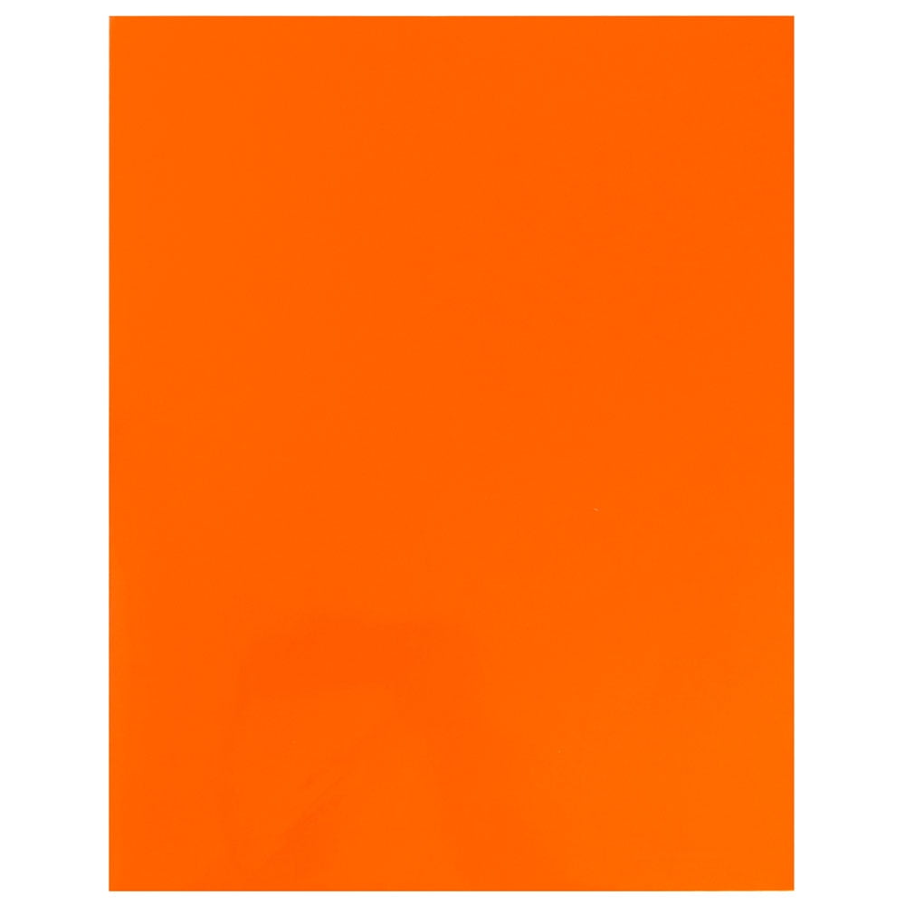 JAM Paper Laminated Two Pocket Glossy Folders, Orange, Bulk 100/Box