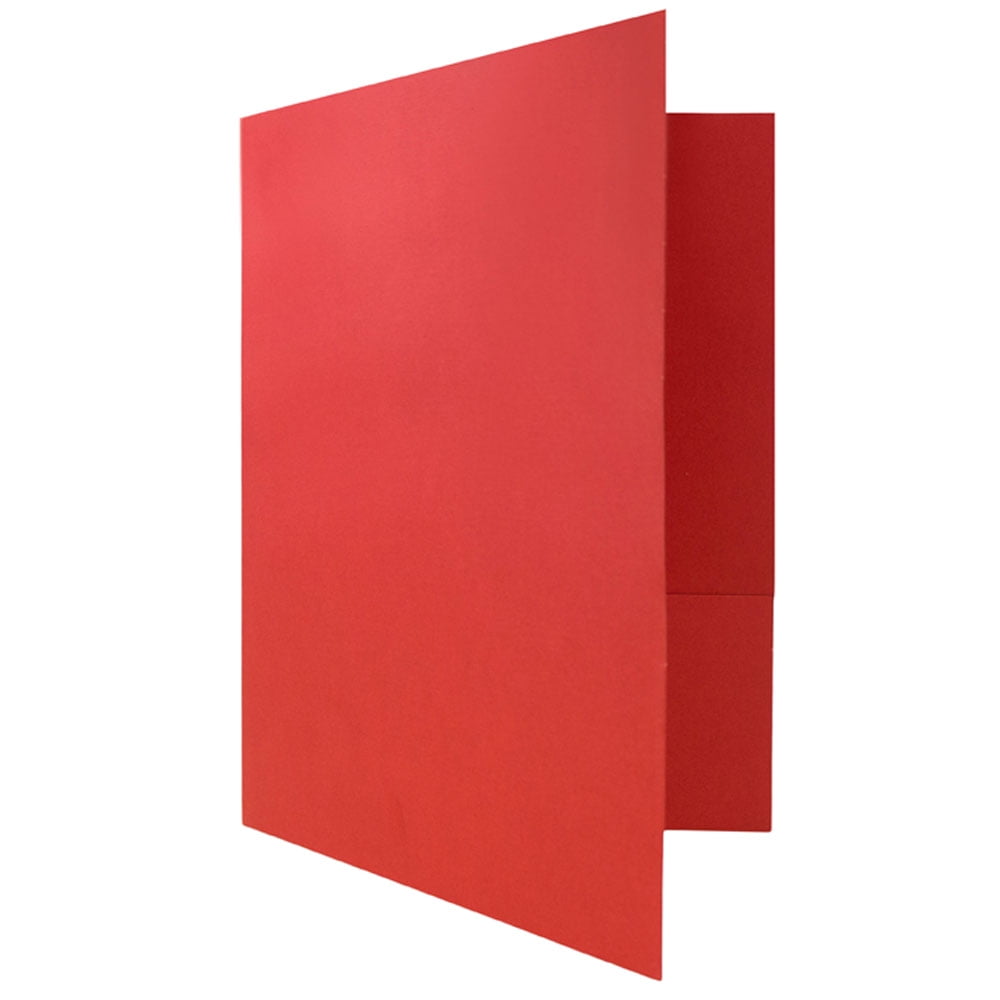 JAM Paper Linen Two Pocket Folders, Red, 6 per Pack