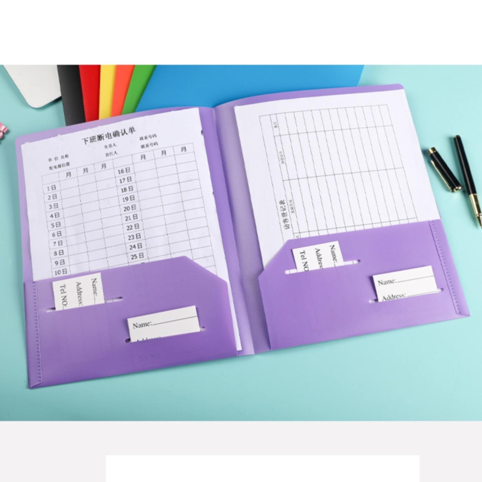 LKWLPD Plastic Folders with Pockets No Prongs Heavy Duty Plastic Two Pocket Folders Standard Letter Paper Folder 2 Business Card Folders Plastic Folders Green