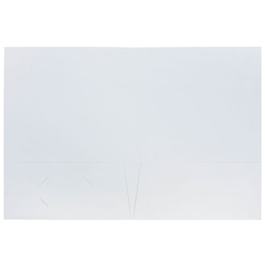 JAM Paper Linen Two Pocket Folders, White, 25 per Pack