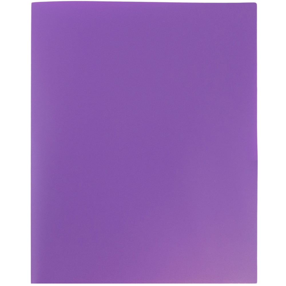 JAM Paper Plastic 2 Pocket School POP Folders, Purple, 6/pack