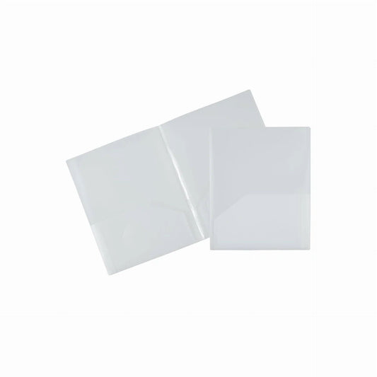 Jam Paper 4-Pocket Heavy Duty Folders Clear 2/Pack (389Mp4Cl) 389Mp4Cl