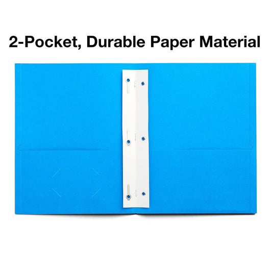 MyOfficeInnovations 2-Pocket Folder with Fasteners Light Blue 907784