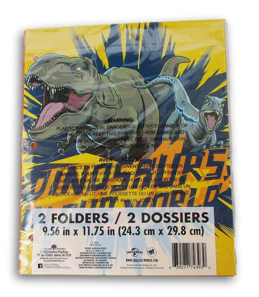 Jurassic World Dinosaurs Folders - Set of Two 3-Hole 2-Pocket Portfolio Folders