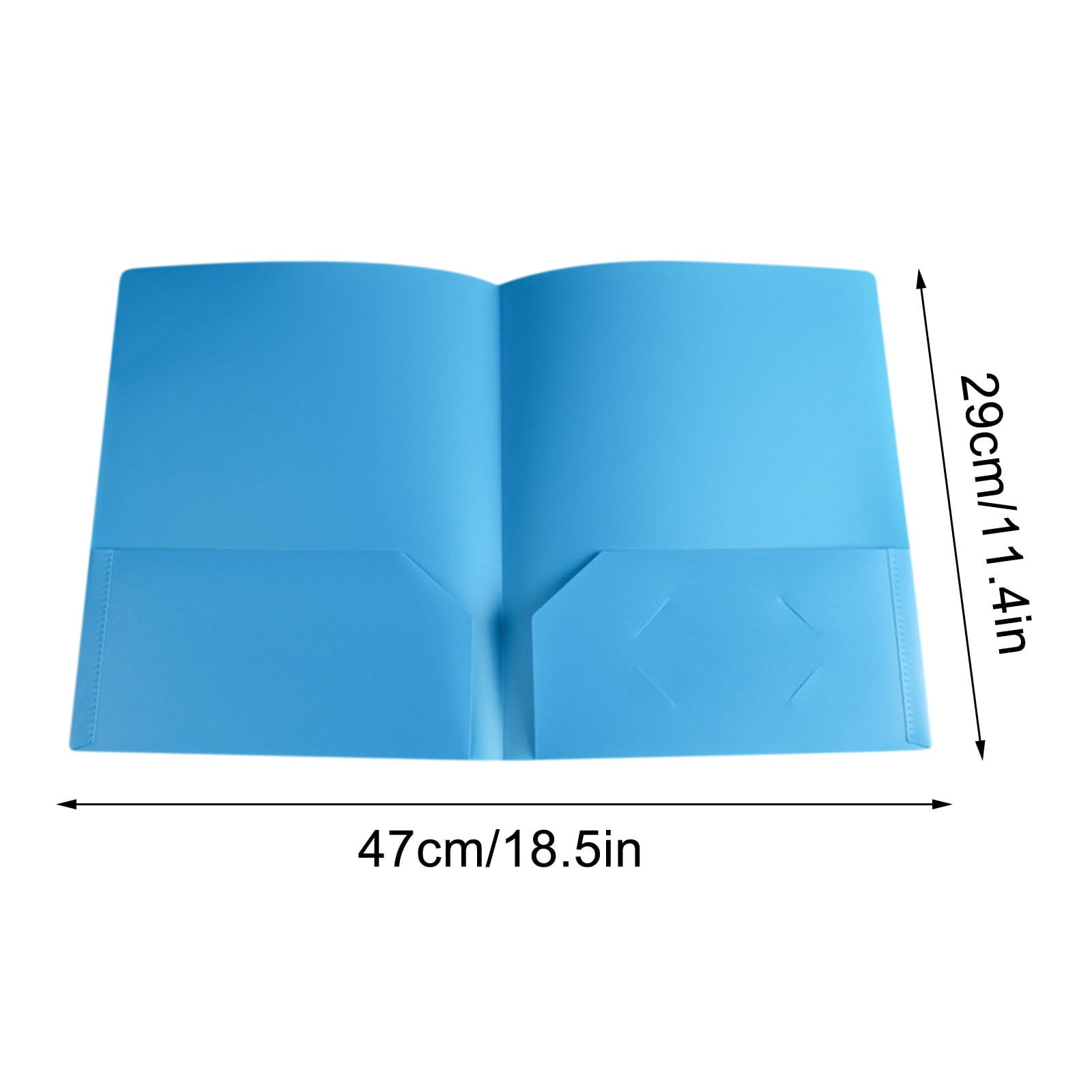 Jioakfa Plastic Folders With Pockets Heavy Duty Pocket Folders Letter Size File Folders For Documents Office School Blue 18.5 * 11.4 In