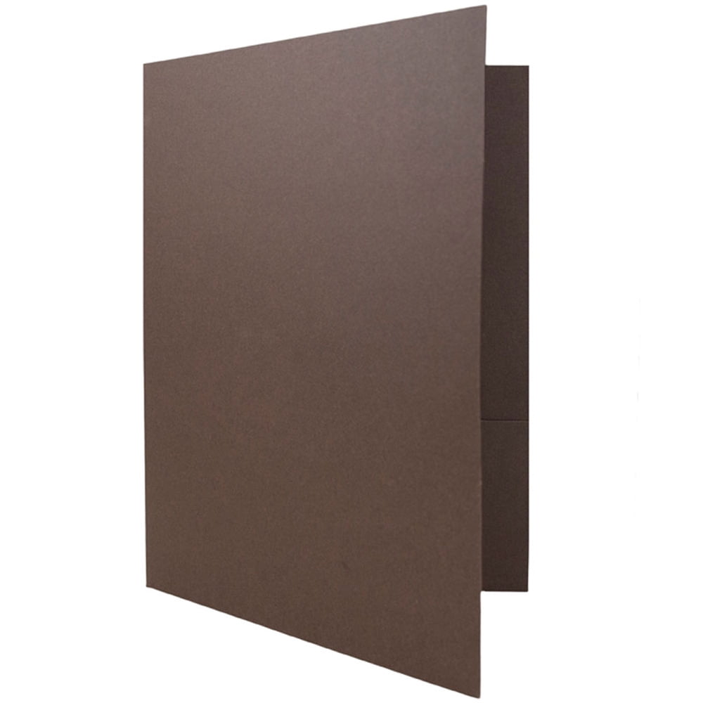 JAM Paper Linen Two Pocket Folders, Chocolate Brown, 6/Pack