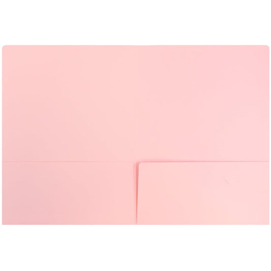 JAM Paper Matte Two Pocket Folders, Baby Pink, 6 per Pack