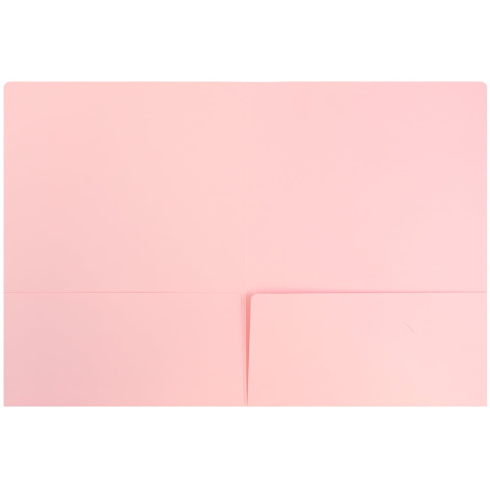 JAM Paper Matte Two Pocket Folders, Baby Pink, 50/Pack