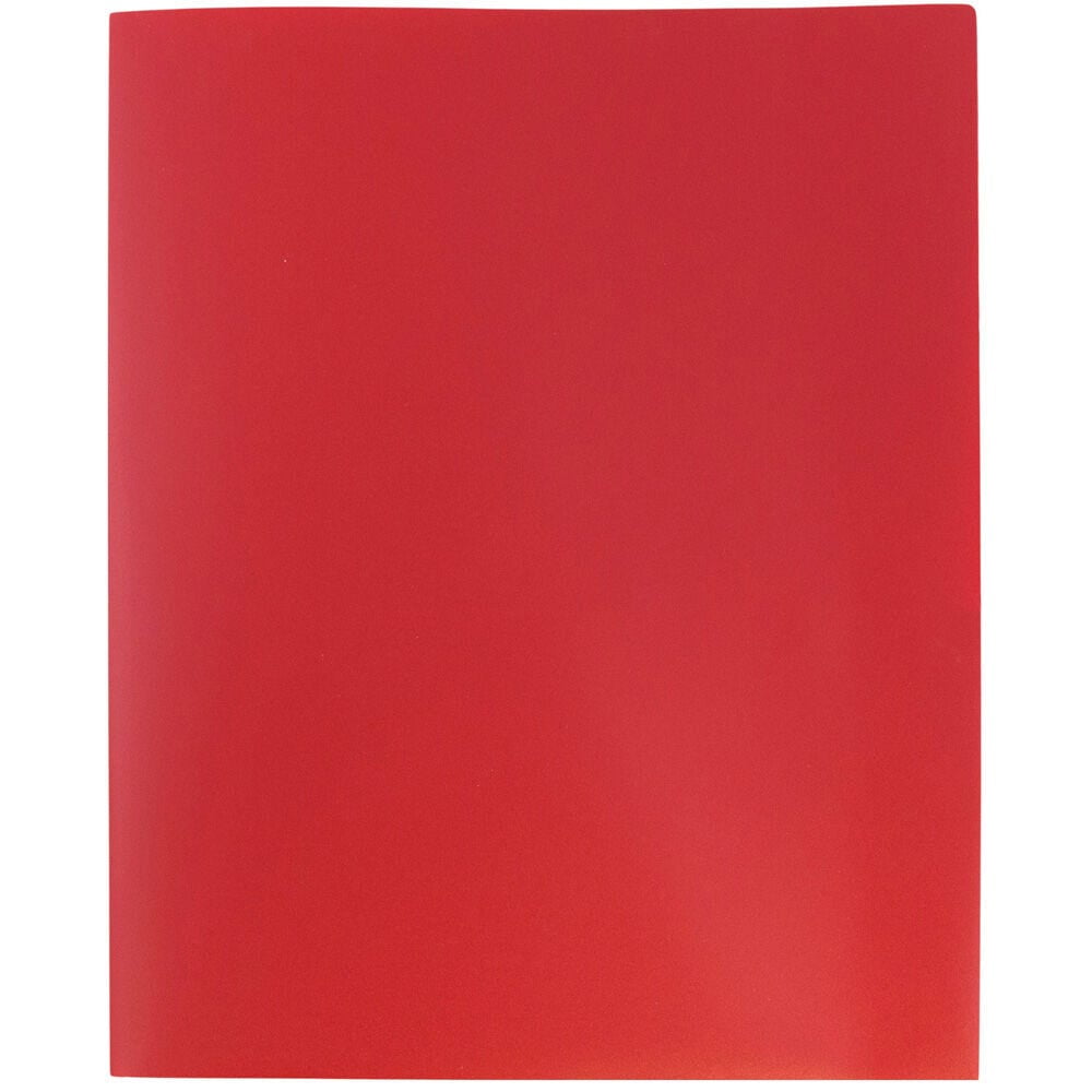 JAM Paper Plastic 2 Pocket School POP Folders, Red, 3/Pack