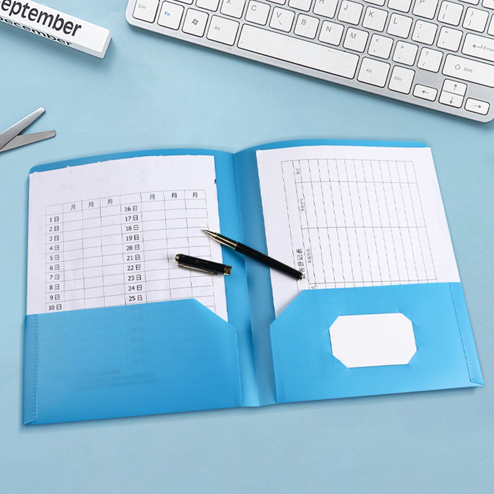 Jioakfa Plastic Folders With Pockets Heavy Duty Pocket Folders Letter Size File Folders For Documents Office School Blue 18.5 * 11.4 In