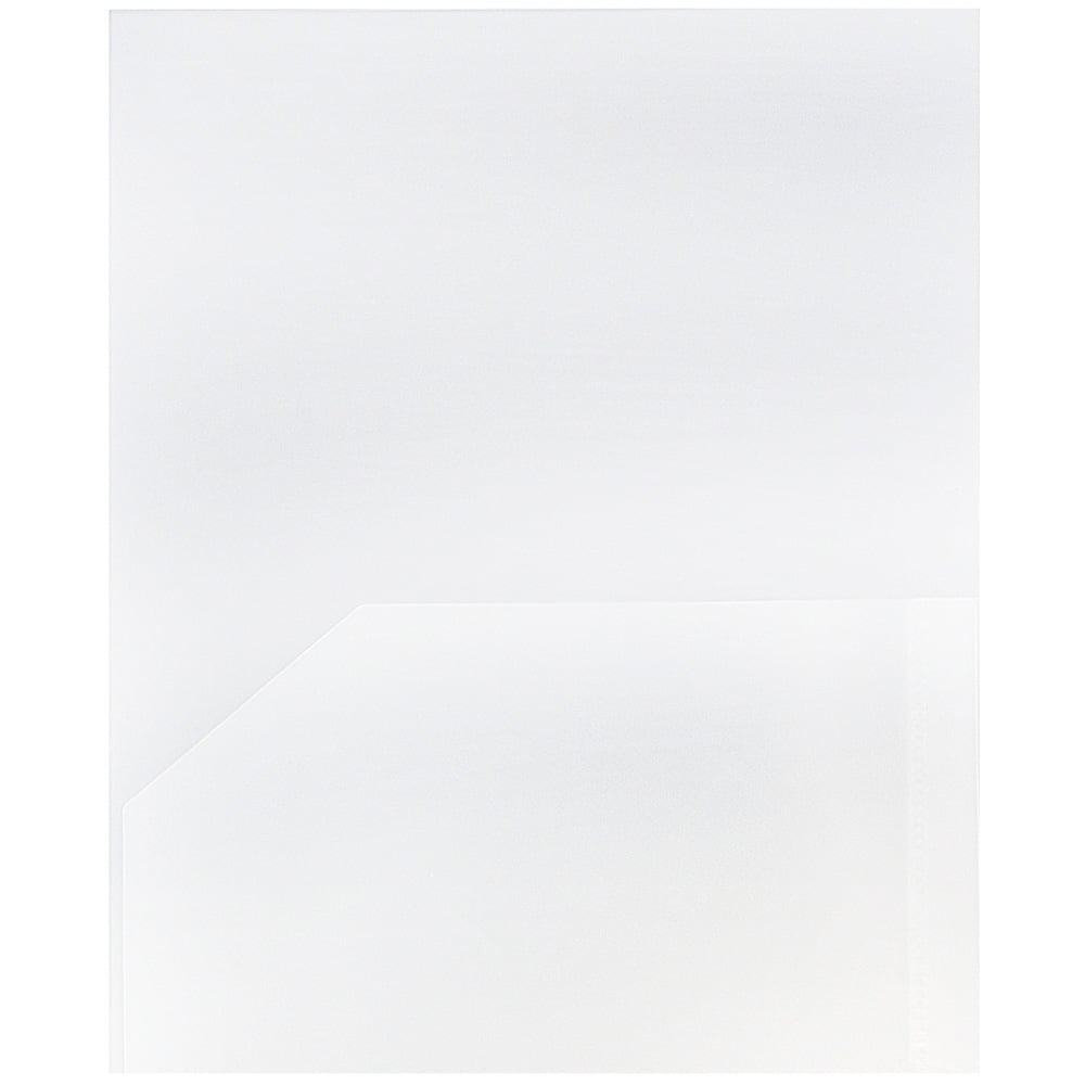 JAM Paper Plastic 2 Pocket School POP Folders, Clear, Bulk 96/Pack