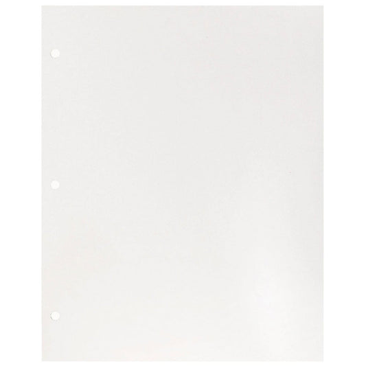 JAM Paper Glossy 3 Hole Punch Folders, White, 6/Pack