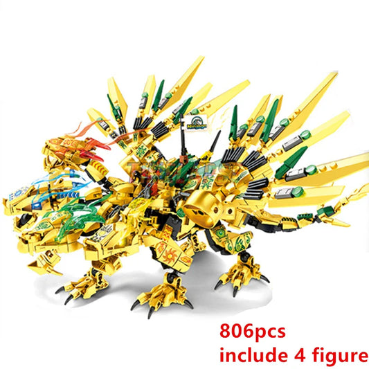 NEW 4-in-1 Golden Dark Bat Pterodactyl Dragon – Season 15 Building Blocks Set for Kids