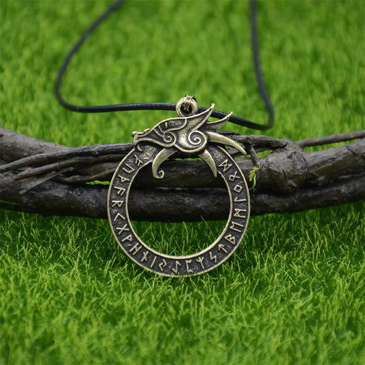 Goth Ouroboros Norse Dragon Necklace
