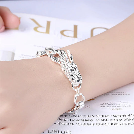 925 Sterling Silver Dragon Cuff Bracelet
