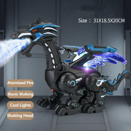 Simulation Fire Mechanical Dinosaur – Water Spray, Cool Light & Electric Puzzle Toy