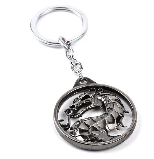 Mortal Kombat Dragon Totem Keychain – Vintage Alloy Keyring Holder for Men & Game Fans
