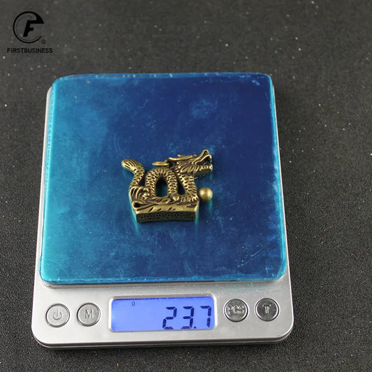 Retro Copper-Gold Dragon Totem Keychain – Brass Animal Chinese Fashion Jewelry & Mini Dragon Sculpture