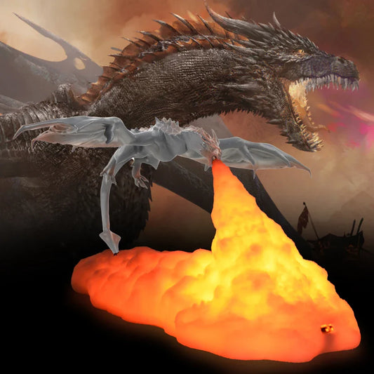 3D Room Decor LED Fire & Ice Dragon Lamps – Rechargeable Desktop Night Lights