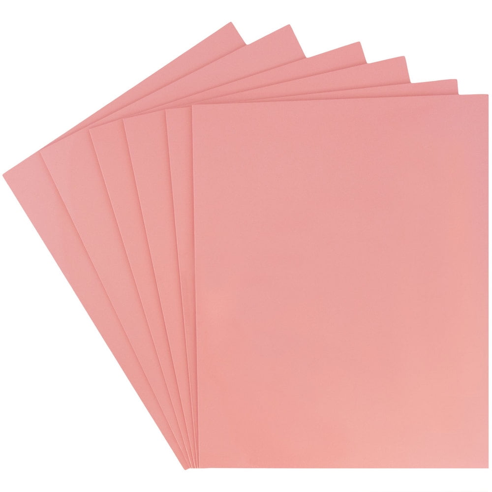 JAM Paper Glossy Two Pocket Folders, Baby Pink, 6 per Pack