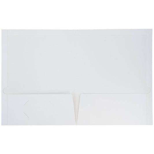 JAM Paper Glossy Two Pocket Folders, White, 25 per Pack