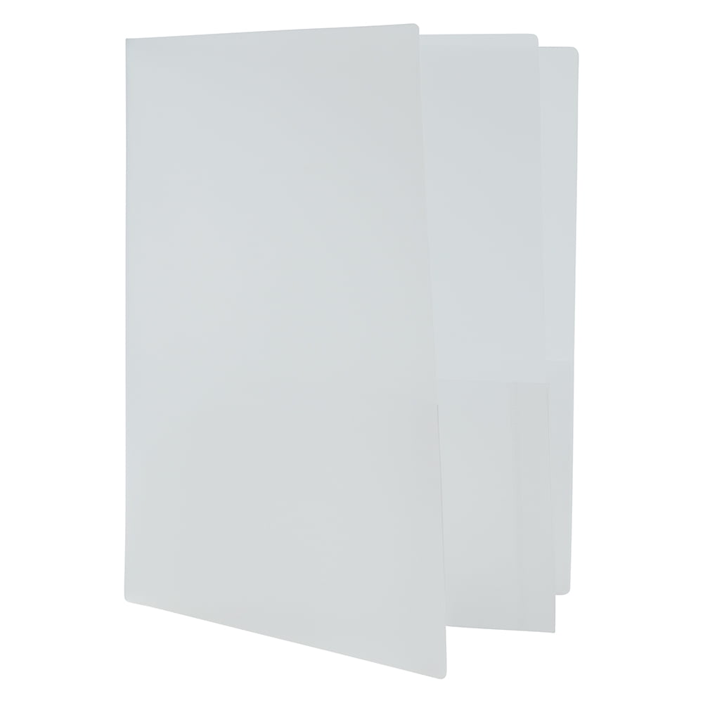 JAM Paper Heavy Duty Plastic Multi Pocket Folders, 4 Pocket Organizer, 9.5 x 11.625, Clear, 2/Pack
