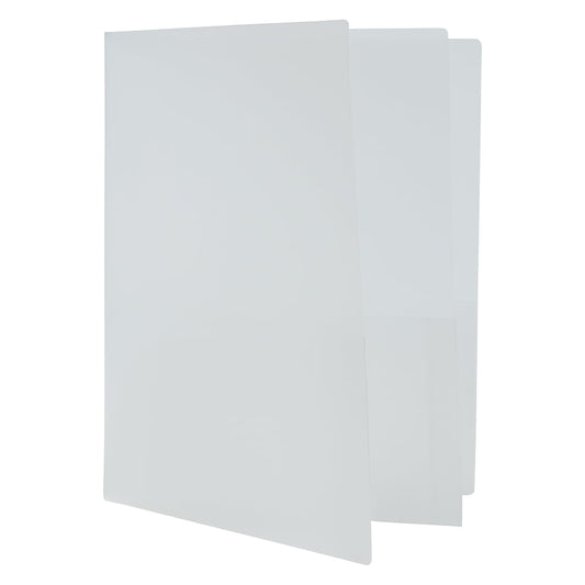 JAM Paper Heavy Duty Plastic Multi Pocket Folders, 4 Pocket Organizer, 9.5 x 11.625, Clear, 2/Pack