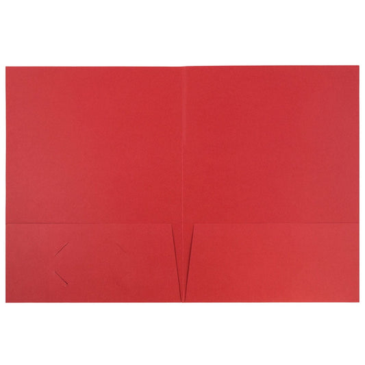 JAM Paper Linen Two Pocket Folders, Red, 6 per Pack