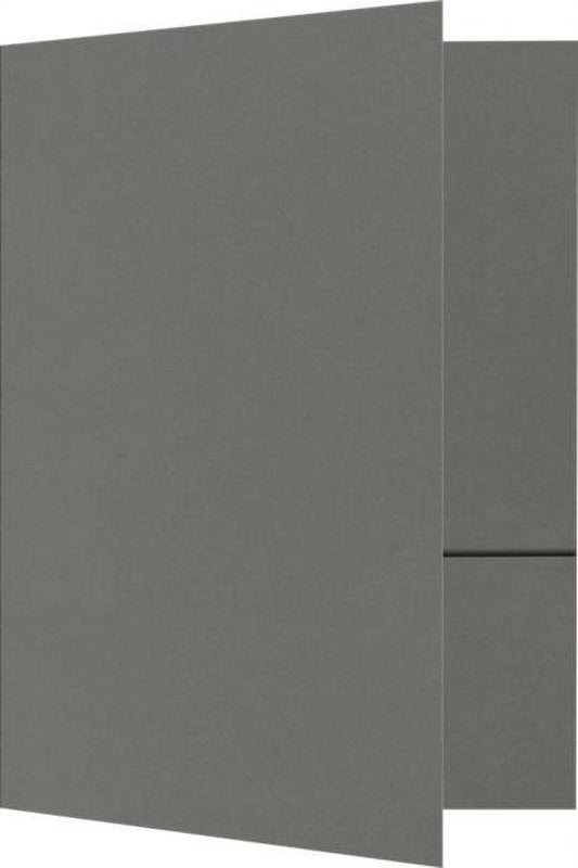 LUXPaper 6 x 9 Small Two Pocket Presentation Folders, Smoke, 25/Pack